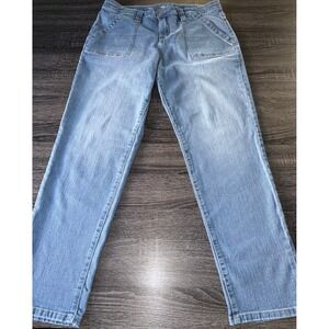 Style & Co Womens Size 14 Jeans Medium Wash Blue Utility‎ Patch Pocket Denim